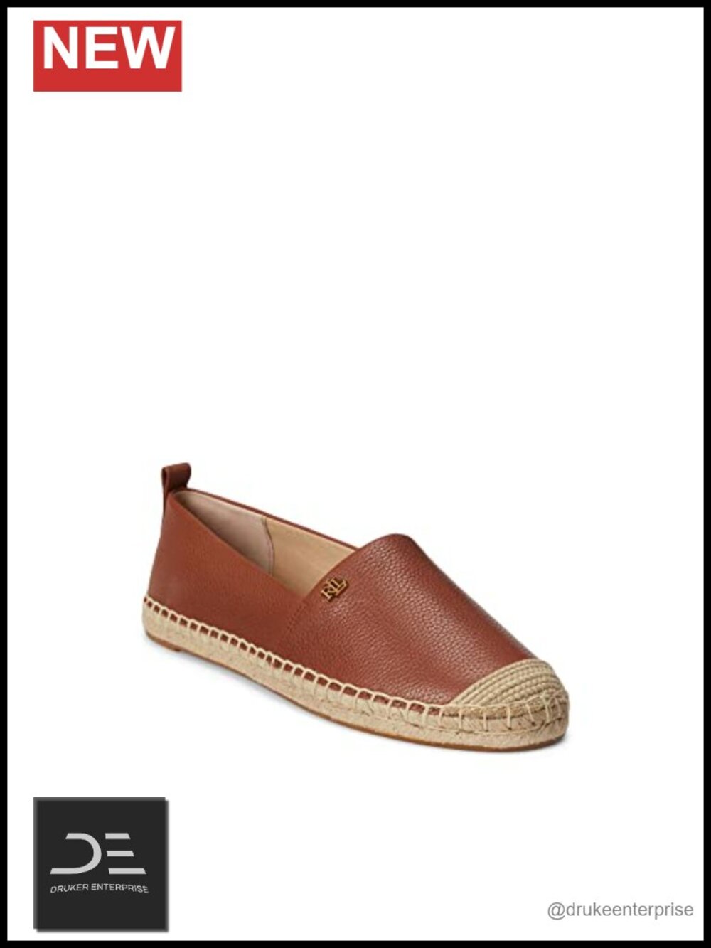 Espadrille Flats Tumbled Leather Slip-On Women's Shoes